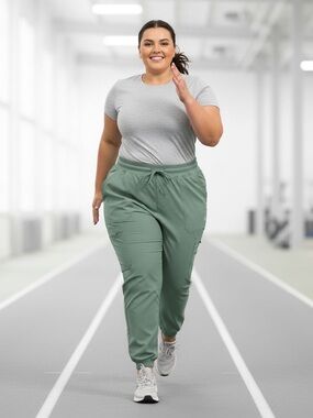 Everyday Drawstring Jogger Pants in Sage Green - 3XL - Dodo